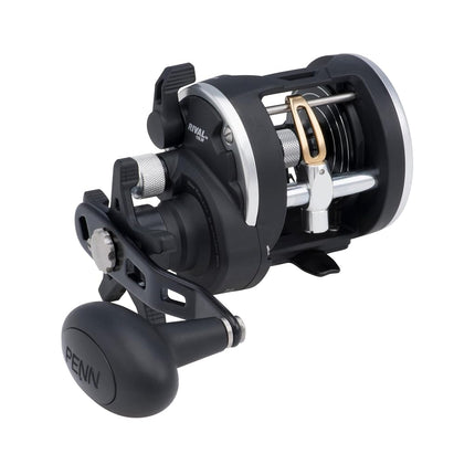 PENN Rival™ Level Wind, Carrete de pesca, Carretes convencionales, Pesca de mar - Barco, Unisex, Negro/Plata, 15 | Mano derecha