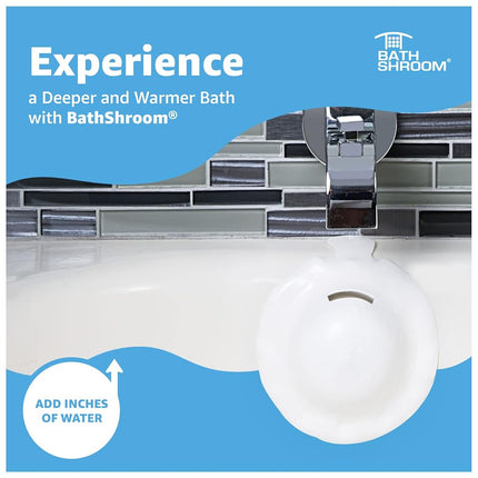BathShroom Bathtub Overflow Drain Cover - Bath Tub Overflow Cover, Bathroom Spa Accessories, Adds Inches of Water for Deeper & Warmer Bath