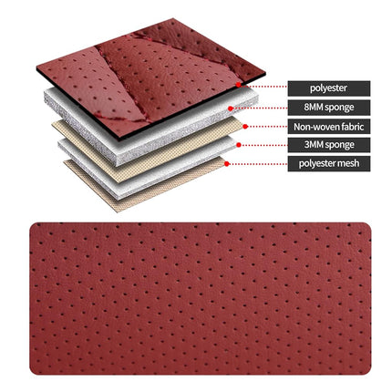 Funda de asiento de coche GXT Deluxe de cuero sintético de cobertura completa antideslizante universal apta para sedanes, SUV, camionetas con reposacabezas, accesorios interiores, rojo oscuro
