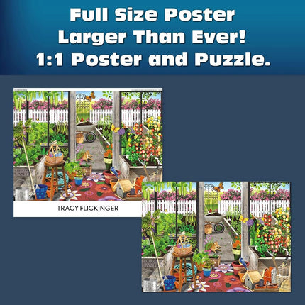 Buffalo Games - Sapphire Select - Tracy Flickenger - Garden Shed Greenhouse - 1000 Piece Jigsaw Puzzle – Challenging & Fun – Blue Backed Puzzle Board – Giftable Display Box - Full Size Poster Included