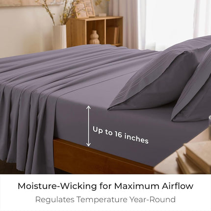 Mellanni Iconic 4-Piece, Ultra Soft Sheet Set (Full, Hazy Lilac)