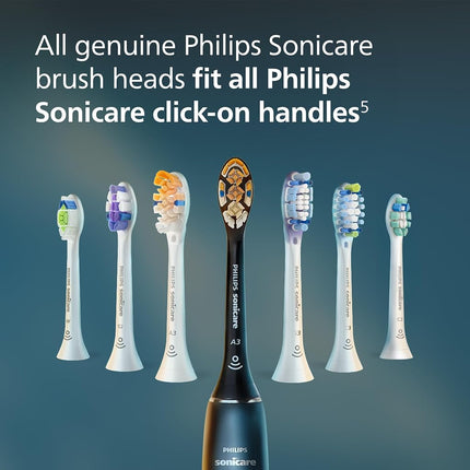 Philips Sonicare Genuine W DiamondClean Replacement Toothbrush Heads, 3 Brush Heads, White, HX6063/65