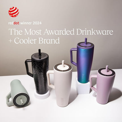 BrüMate Era 40 oz Tumbler with Handle and Straw | 100% Leakproof Insulated Tumbler with Lid and Flexible SoftSip Straw | Made of Stainless Steel | Cup Holder Friendly Base | 40oz (Cotton Candy)