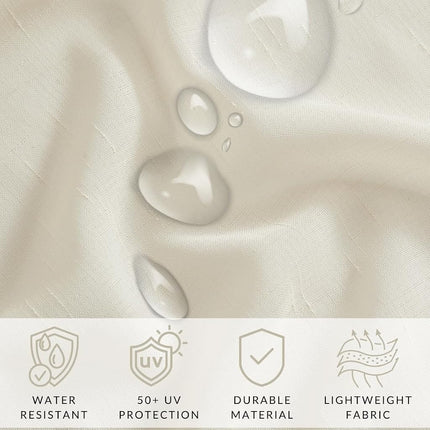 Elrene Home Fashions Carmen Sheer Extra-Wide Weatherproof Indoor/Outdoor Grommet Top Curtain Panel with Coordinating Tieback for Porch, Pergola, Patio, Deck, 114”W x 84”L, Ivory
