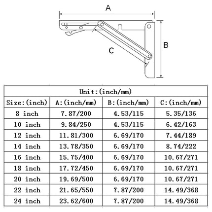 Folding Shelf Brackets 16 inch,Folding Brackets Heavy Duty Max.Load 410lb,DIY Space Saving Wall Mounted Folding Table,Pack of 2