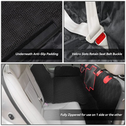 Housse de siège arrière DNA Motoring PETM-001 pour chien 100 % étanche, résistante aux rayures, hamac antidérapant, très durable, style banquette, protection de siège pour animaux de compagnie, compatible avec les voitures, les camions et les SUV.
