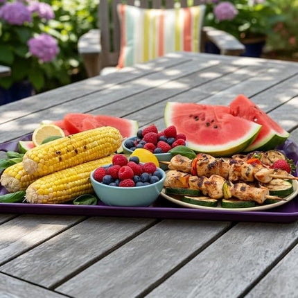 Calypso Basics by Reston Lloyd Melamine Rectangular Tray, Plum