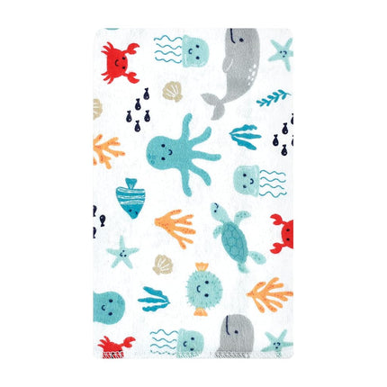 Hudson Baby Unisex Baby Cotton Flannel Burp Cloths, Sea Characters, One Size