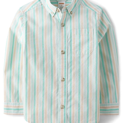 Gymboree,and Toddler Long Sleeve Button Up Shirts,Sugar Cookie,12-18 Months, Sugar Cookie, 12-18 Months