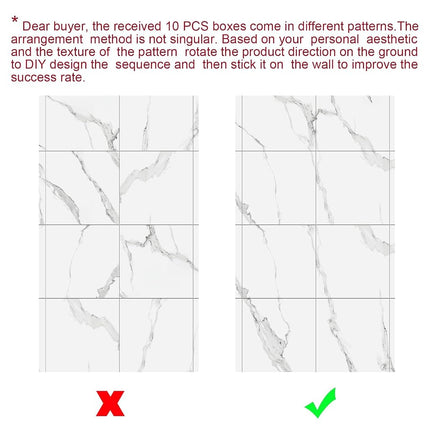 22pcs Thick Marble Peel and Stick Waterproof Wall Panels,Heat-Resistant Backsplash Tile, 23.6"x11.8" PVC Foam Wall Sticker for Kitchen,Living Rooms,TV Walls,White Gray (Not Real Tile 42.6Sq. Ft.)