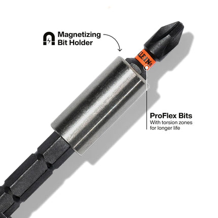 Klein Tools 32308 Multi-bit Stubby Screwdriver, Impact Rated 8-in-1 Adjustable Magnetic Tool with Phillips, Slotted, Square and Nut Driver
