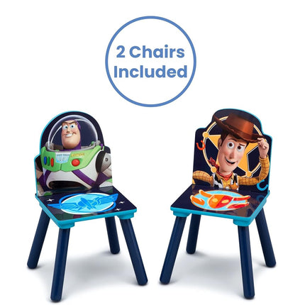 Juego de mesa y sillas infantiles Delta Children con almacenamiento (2 sillas incluidas) - Ideal para manualidades, la hora de la merienda, la escuela en casa, las tareas y más, Disney/Pixar Toy Story 4