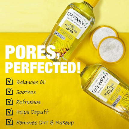 Dickinson's Original Witch Hazel Pore Perfecting Toner, 100% Natural, 16 Ounce Fragrance free