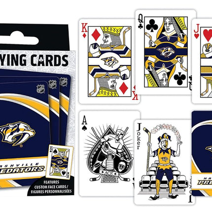 Jeux de société Masterpieces – Cartes à jouer LNH Nashville Predators – Jeu de cartes sous licence officielle pour adultes, enfants et famille