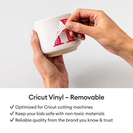 Cricut Value Removable Adhesive Vinyl, 30.5 cm x 3 m, White, Ideal for Personalised Decals, Labels & DIY Crafts, Removes Without Residue for All Cricut Cutting Machines