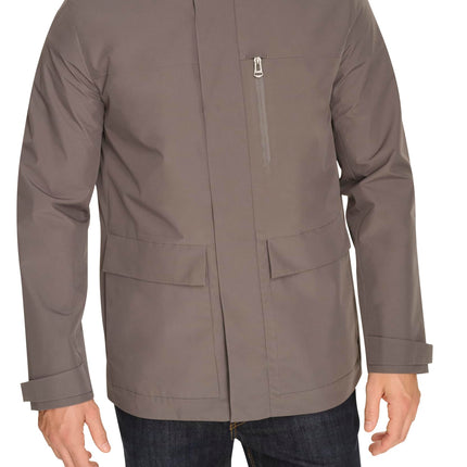 Cole Haan Men's Short Sleeve Soft Rain Parka, Grey, S