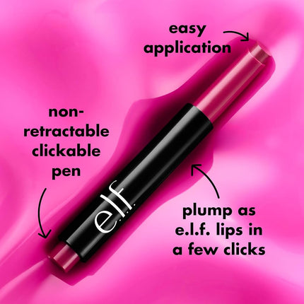 e.l.f. Pout Clout Lip Plumping Pen, Nourishing Lip Balm For Sheer Color & Shine, Plumps & Moisturizes, Vegan & Cruelty-Free, Plum on Over