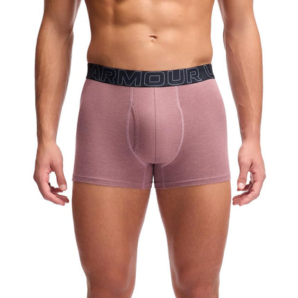 Under Armour Men's Performance Cotton Trunk Boxerjock Brief Underwear, 3" Inseam, All-Day Comfort & Ultra-Soft, 3-Pack, Maroon Mist, 5XL
