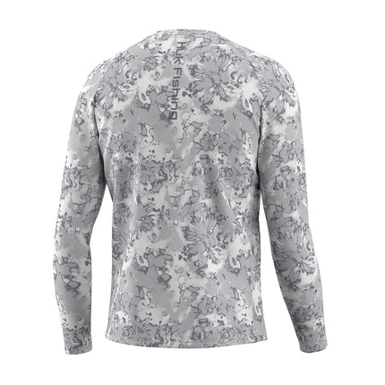 HUK Men's Standard Pursuit Crew Long Sleeve, Sun Protecting Fishing Shirt, Fin Flats-Harbor Mist, XX-Large