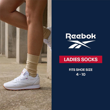 Reebok Women's Comfort Cushioned Athletic Quarter Cut Socks (6 Pack), White Marl, 3.5-9 UK