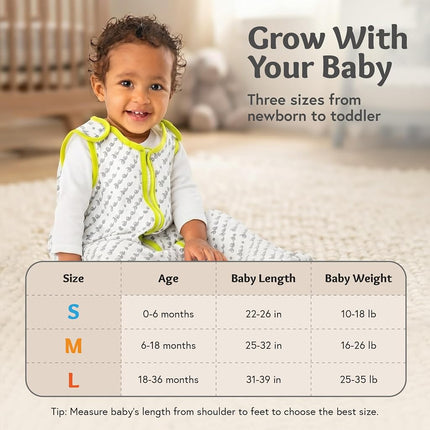 Baby Deedee 100% Cotton Sleeping Sack, Baby Sleeping Bag Wearable Blanket, Sleep Nest Lite, Infant and Toddler, Gray Navy, Large (18-36 Months)