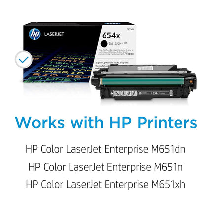 HP CF330X 654X High Yield Original LaserJet Toner Cartridge, Black, Single Pack