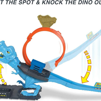 Hot Wheels City T-Rex Chomp Down Track Set & 1 Toy Car
