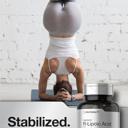 R Lipoic Acid 100mg Stabilized | 90 Capsules | Plus Biotin Optimizer | Non-GMO, Gluten Free | RALA Supplement | by Horbaach
