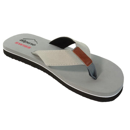 alpine swiss Mens Flip Flops Beach Sandals EVA Sole Comfort Thongs Gray 13 M US