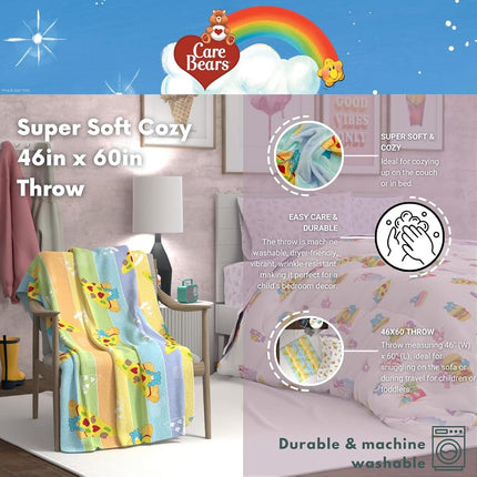 Franco Collectibles Care Bears Food Snacks Bedding Super Soft Cozy Plush Throw, 46 in x 60 in, (Officially Licensed Product)