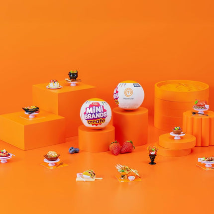 Mini Brands Create MasterChef Series 2 by ZURU (2 PACK) – Real Mini Dishes with Ingredients, UV LED Tool & Recipe Card | DIY Toy Capsule Non-Edible Collectible for Kids, Teens, and Adults.