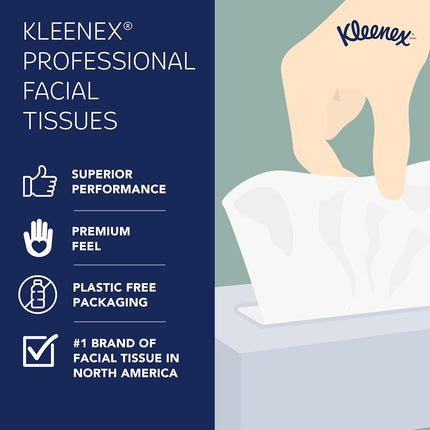 Kleenex Professional Naturals Facial Tissue with Plastic-Free Eco Packaging, Bulk (56027), 2-Ply, White, Upright Cube Boxed Format, Designed for Business (90 Tissues/Box, 36 Boxes, 3,240 Sheets/Case)