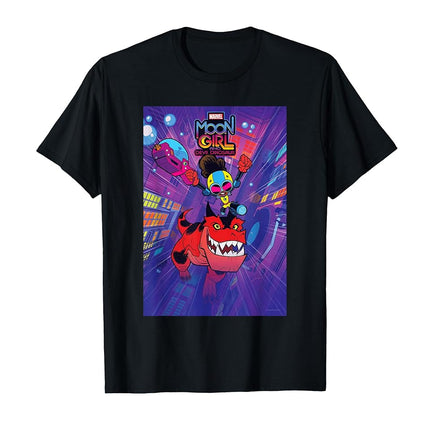 Marvel Moon Girl and Devil Dinosaur Series Poster and Logo T-Shirt