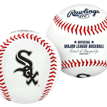 Jarden Sports Licensing Rawlings 1240029121 Balle de baseball à logo de l'équipe des White Sox de Chicago de la MLB, officielle, blanche