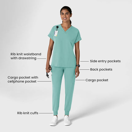 WonderWink Women's Jogger Utility Scrub Pant, Turquoise, Medium
