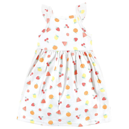 Hudson Baby Baby Girls' Cotton Dresses, Fruit Salad, 2T