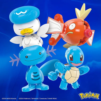 MEGA Pokémon Action Figure Building Toys Set, Water-Type Trainer Team with 79 Pieces, 2 Inches Tall, for Kids, JCT42