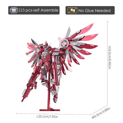 Piececool 3D Metal Puzzles for Adults, Thundering Wings Figure Mecha Model Kits Steel Metal 3D Model Building Blocks, Brain Teaser DIY Learning Toys for Teens Man Woman, 215 Pcs