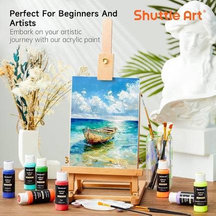 Shuttle Art 36 Colours Acrylic Paints, 2oz/60ml Bottles, Rich Pigmented