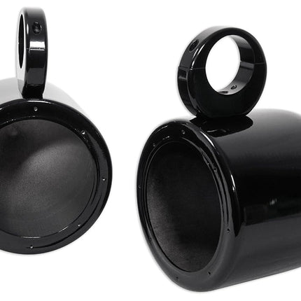 Pair Rockville MAC65B 6.5" Aluminum Wakeboard Tower Speaker Pod Enclosures, Black