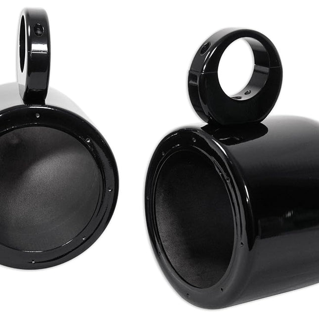Pair Rockville MAC65B 6.5" Aluminum Wakeboard Tower Speaker Pod Enclosures, Black