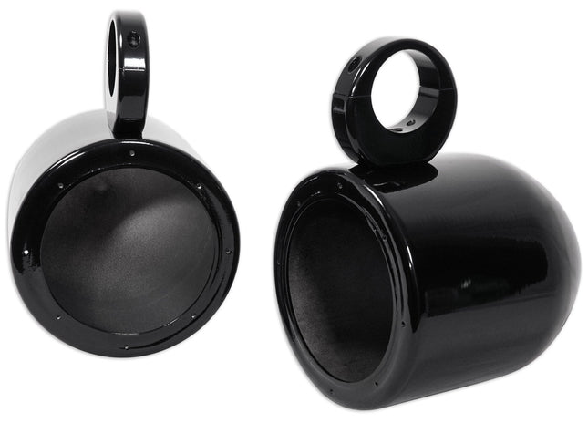Par de carcasas de altavoz tipo torre Rockville MAC65B de aluminio de 6.5" para wakeboard, color negro