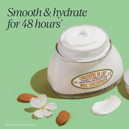 L'OCCITANE Almond Milk Concentrate: 48 Hour Hydration*, Smooth, Visibly Firm Skin, Delicious Scent, With Almond Oil, Soften Skin, Moisturizer, 6.9 Oz