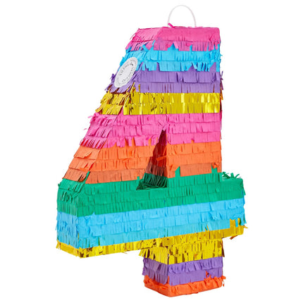 Rainbow Pinata Number 4 for Kid’s 4th Birthday Par