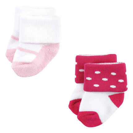 Luvable Friends Baby, Navy Mary Janes, Unisex Newborn Terry Socks, 0-6 Months, (Pack of 12)