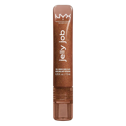 NYX Professional Makeup Jelly Job Peptide Lip Gloss, High-Shine Glassy Finish, Volumizing Peptide Complex & Cherry Oil, 16 Shimmer & Pure-Shine Shades, Shade: Bling Me Jelly