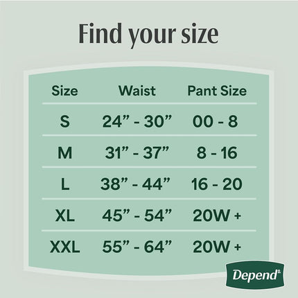 Depend FIT-FLEX Incontinence Underwear for Women, Maximum Absorbency, XL, Tan (Packaging may vary)