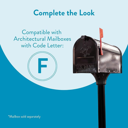 Architectural Mailboxes Coolidge Galvanized Steel Mailbox Post, Compatibility Code F, 7511B-10, Black