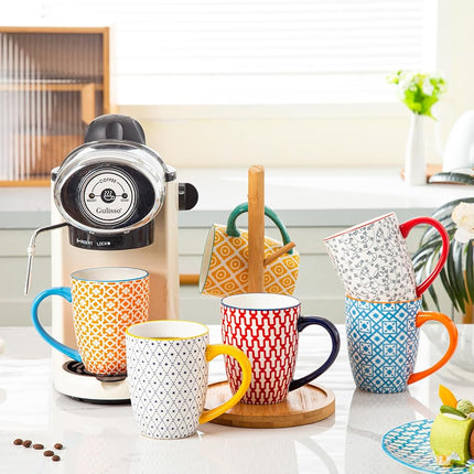 Cerkik Ceramic 16 Oz / 450 ml Coffee Mugs Set of 6