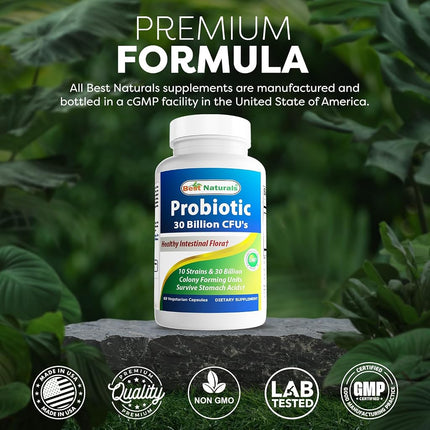 Best Naturals - Probiotic Healthy Intestinal Flora 30 Billion CFU - 60 VCap(s)